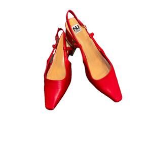 Ninety Union Red Women Shoes Size 11 Gold Outlined Pumps Pretty Dressy Dust Bag